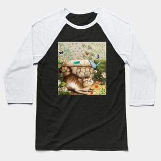 Kitty At Play With Friends Baseball T-Shirt